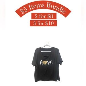 NWOT SHeIN Black Love Graphic Women's Top 3X